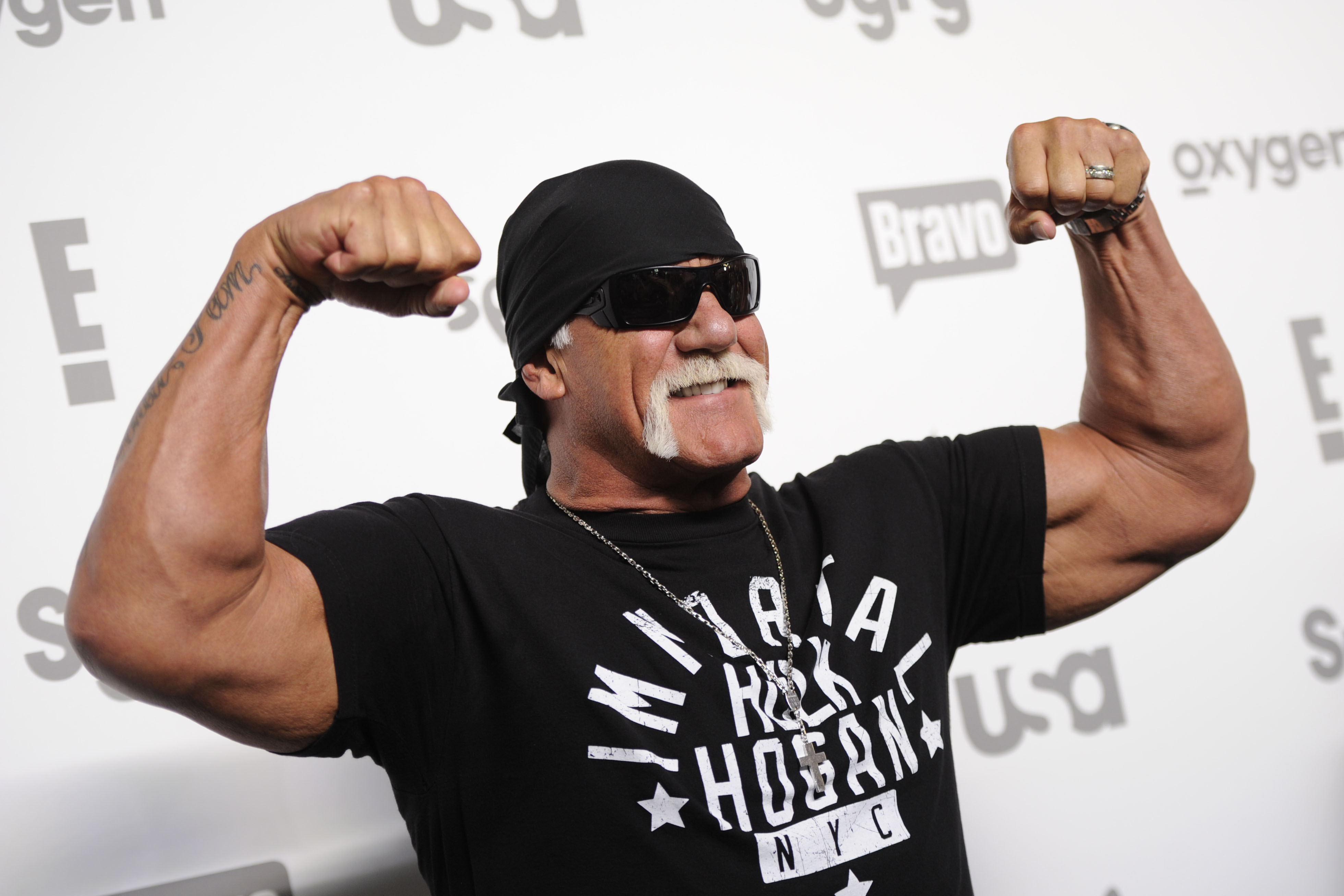 FILE - Hulk Hogan attends the NBCUniversal Cable Entertainment 2015 Upfront at The Jacob Javits Center on May 14, 2015, in New York.