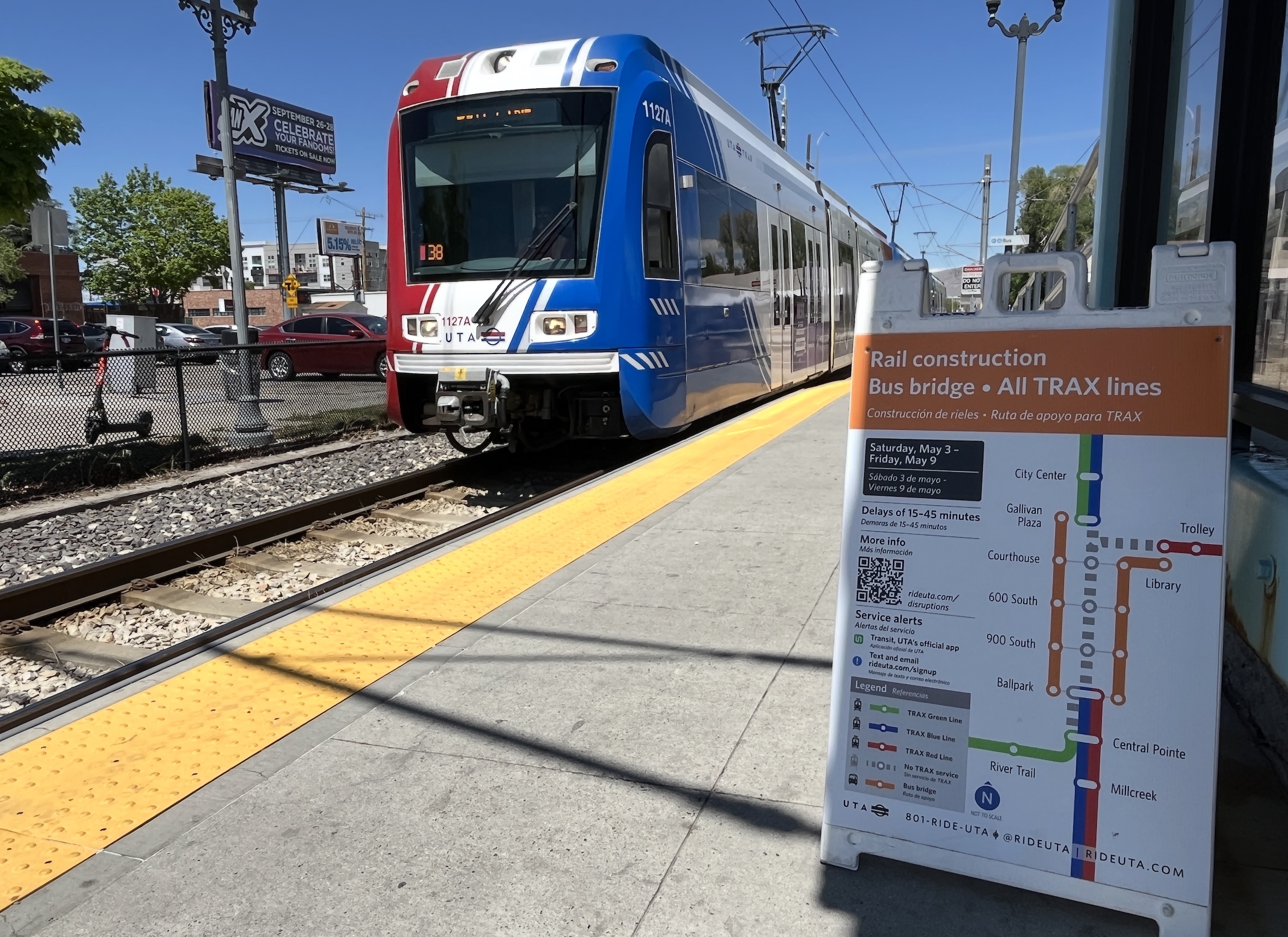 UTA warns of delays up to 45 minutes on TRAX as it fixes Salt Lake rail segment