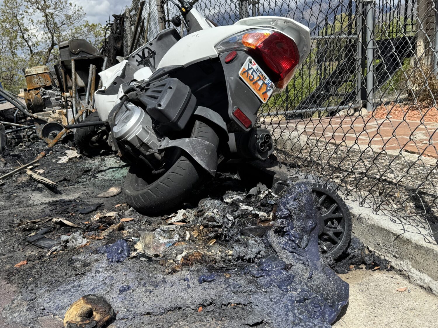 The fire on Saturday was so hot it melted garbage cans and other objects outside.