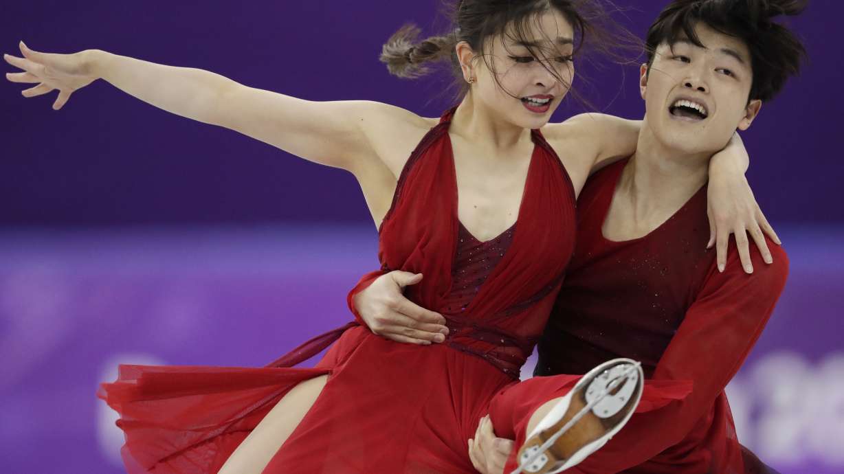 FILE - Maia Shibutani and Alex Shibutani of the United States perform during the ice dance, free dance figure skating final in the Gangneung Ice Arena at the 2018 Winter Olympics in Gangneung, South Korea, Tuesday, Feb. 20, 2018.