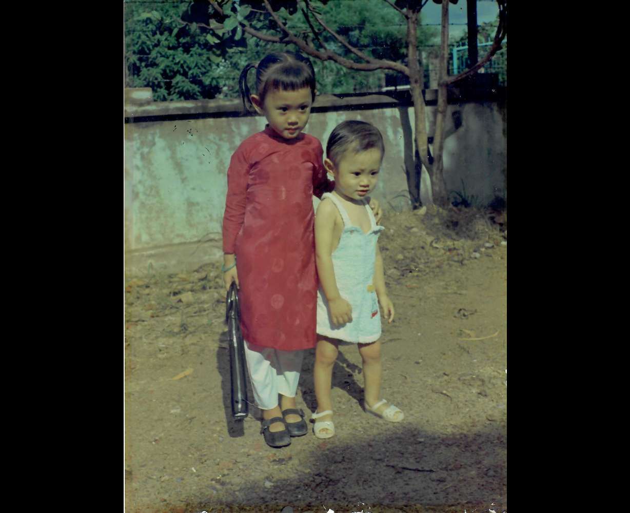 Naja Pham Lockwood with her younger brother in Vietnam in 1975.
