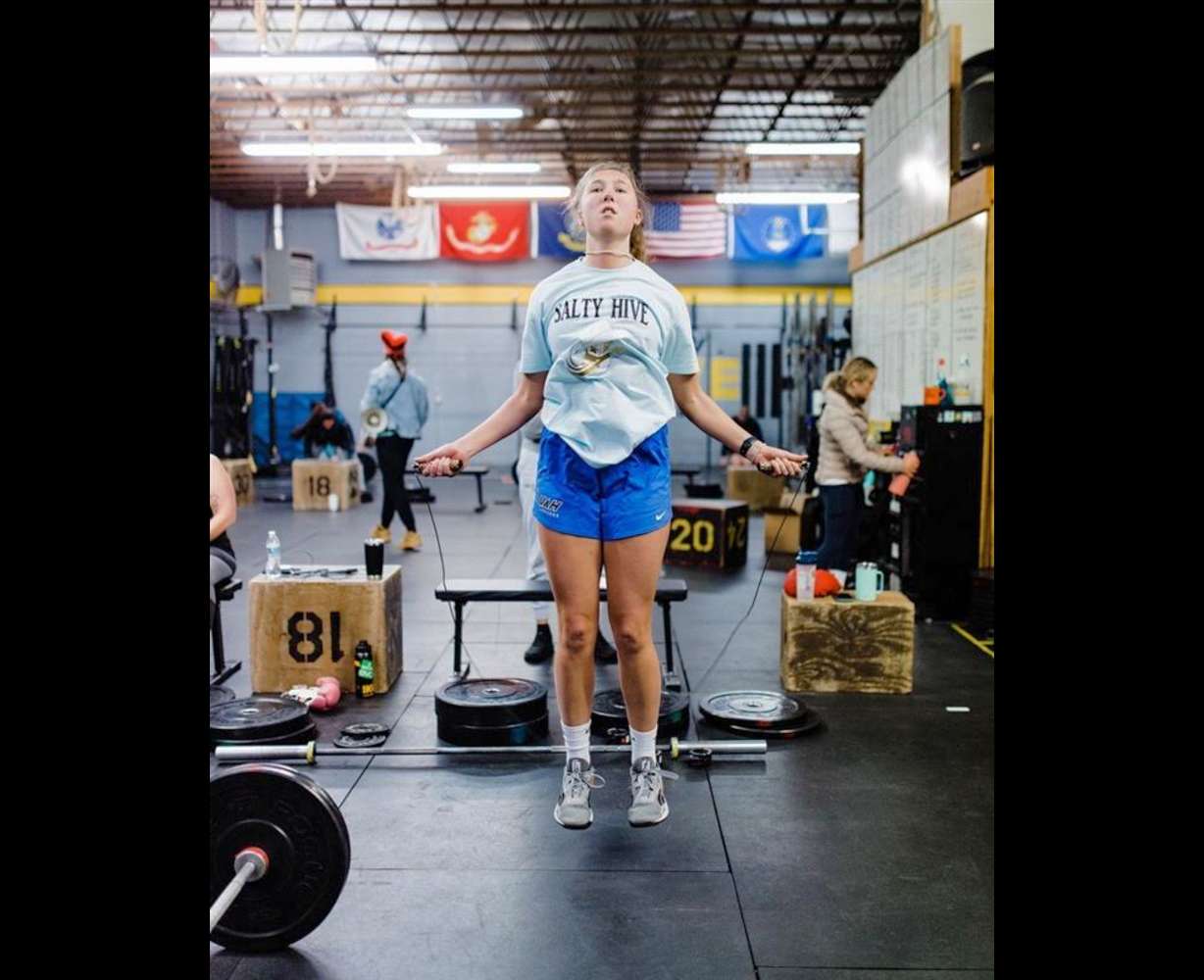 Karissa Glover working out before she had her stroke.