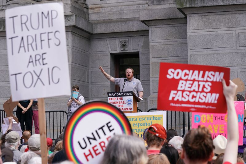 May Day protesters across US rally against Trump policies, urge rule of law