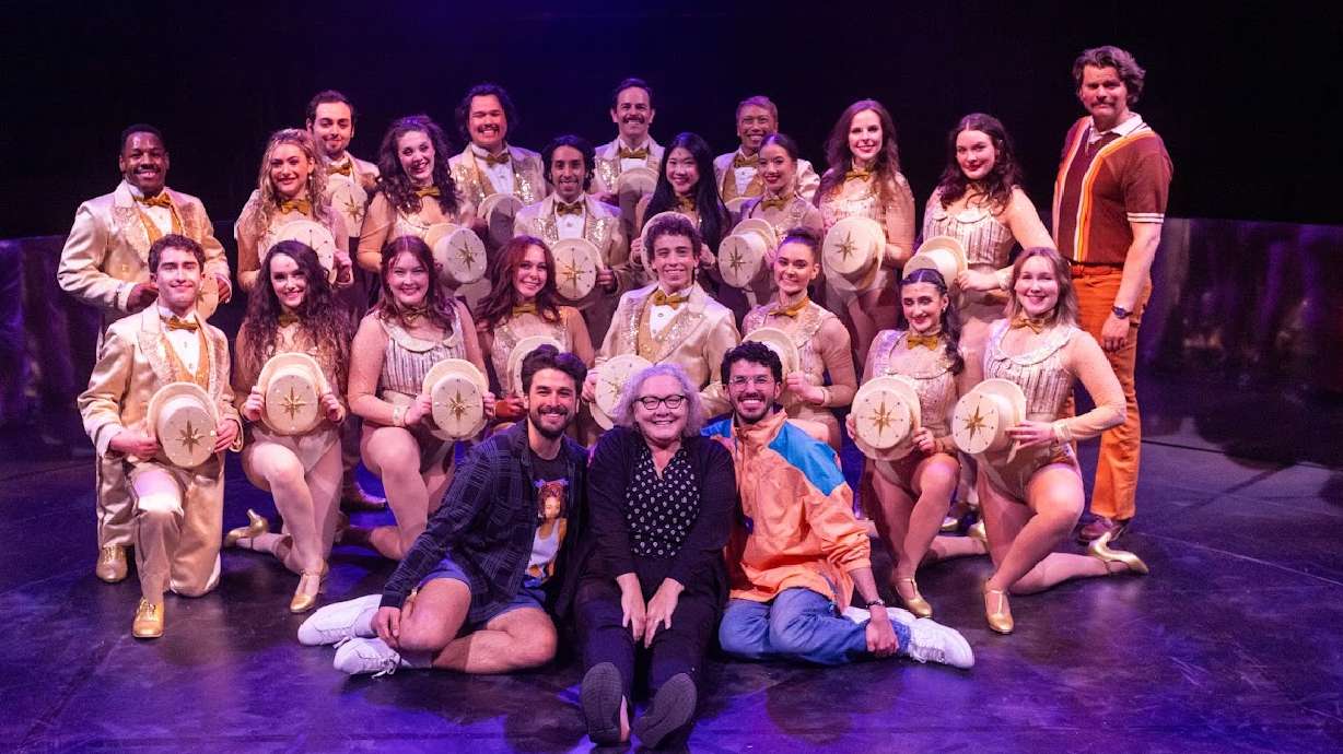 The cast of "A Chorus Line" poses with the directors at West Valley Performing Arts Center in West Valley City.