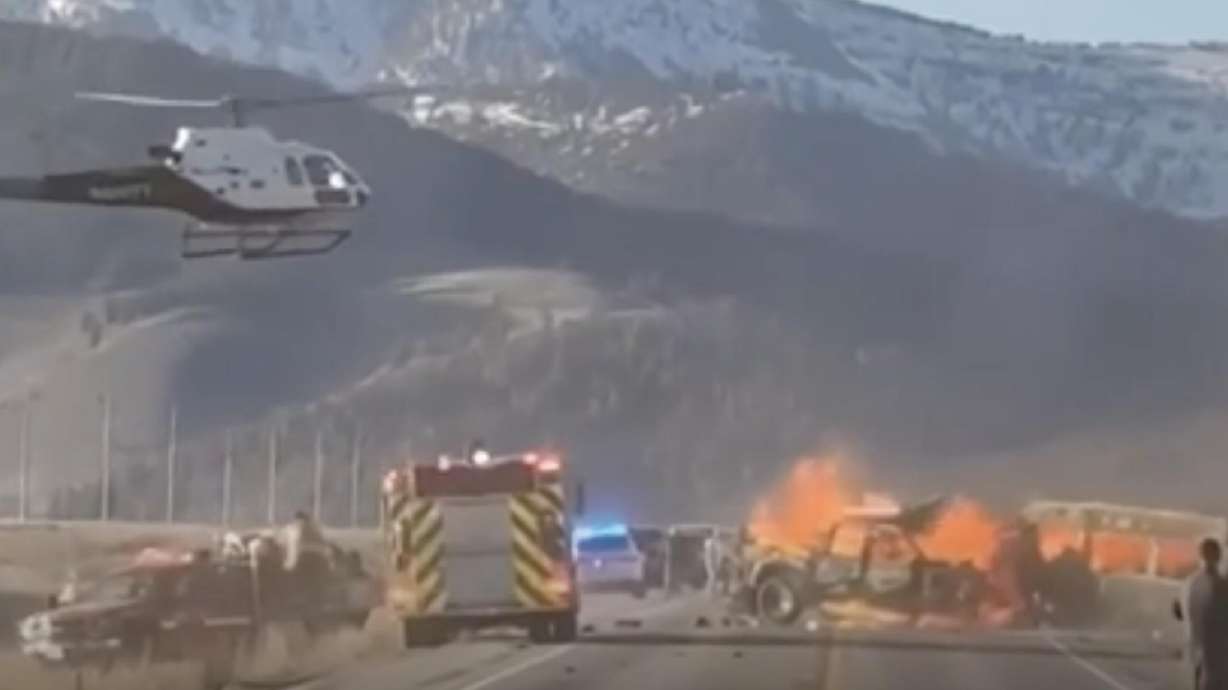 Seven people are dead following a fiery crash Thursday evening on U.S. Highway 20 near Henrys Lake in Island Park on Thursday.