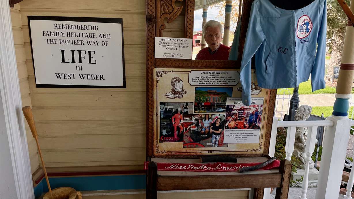 Jerry Hancock, in the mirror, at his home in West Weber in Weber County on April 24. He's turned it into a museum of the area's Pioneer-era history.