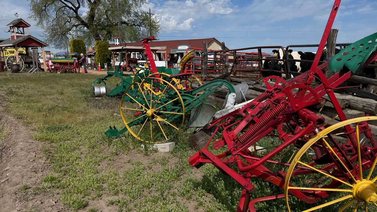 The grounds around Jerry Hancock's home in West Weber in Weber County on April 24. He's turned it into a museum of the area's Pioneer-era history.