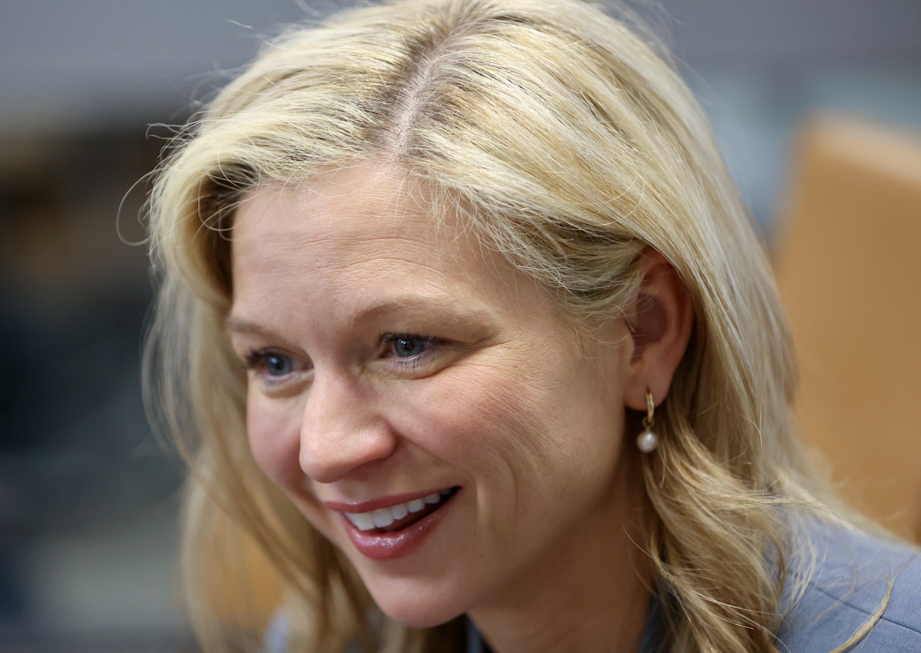 Melissa Holyoak, Federal Trade Commission commissioner, answers interview questions at the Deseret News office in Salt Lake City on Friday, May 3, 2024.