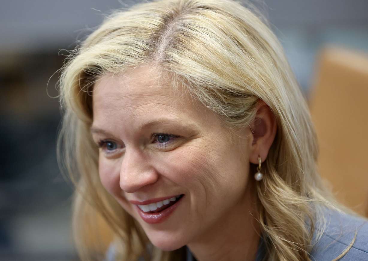 Melissa Holyoak, Federal Trade Commission commissioner, answers interview questions at the Deseret News office in Salt Lake City on Friday, May 3, 2024.
