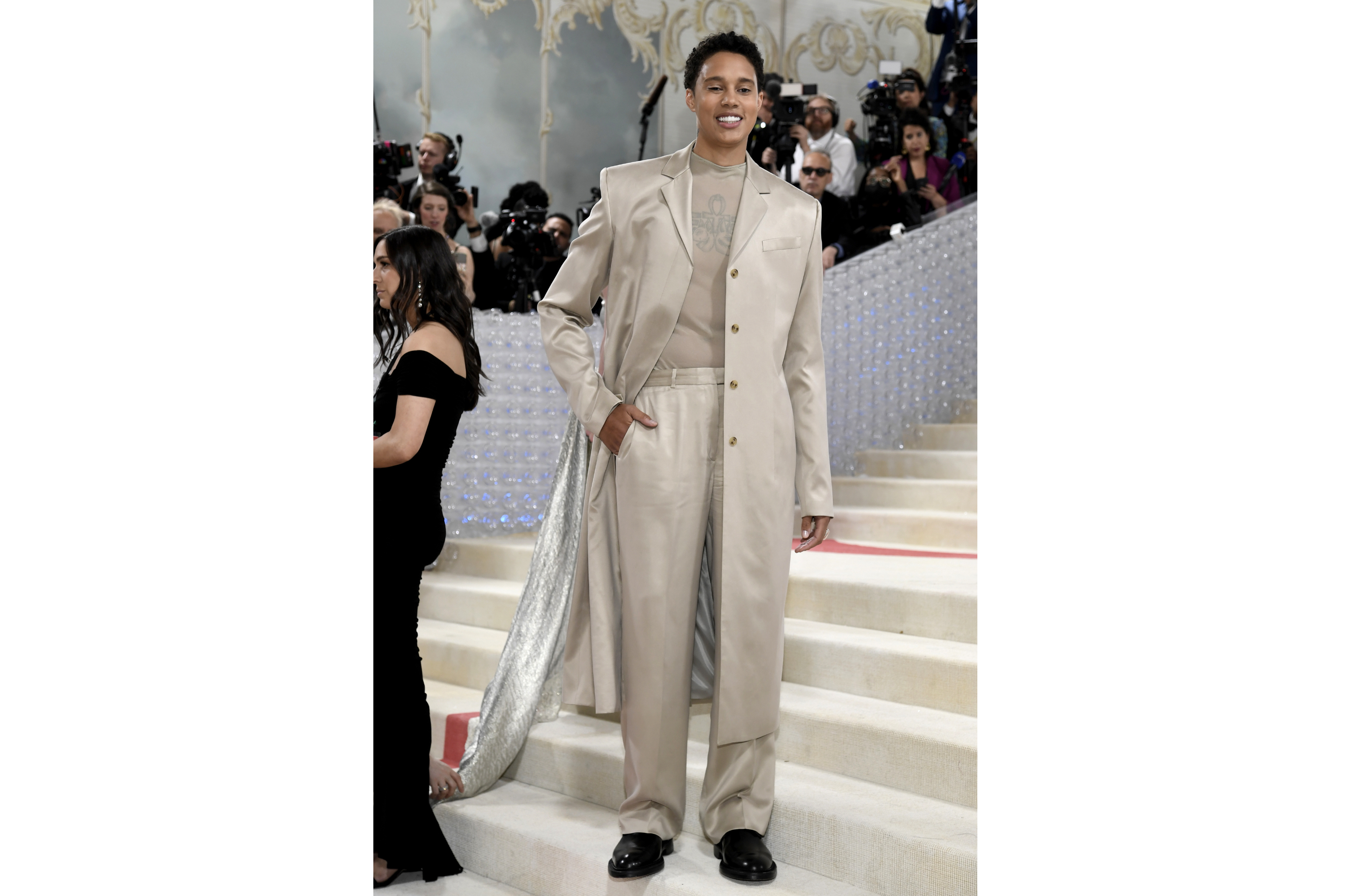 FILE - Brittney Griner attends The Metropolitan Museum of Art's Costume Institute benefit gala celebrating the opening of the "Karl Lagerfeld: A Line of Beauty" exhibition on Monday, May 1, 2023, in New York. 