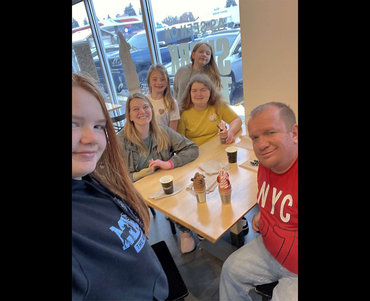 June Batton with her family.