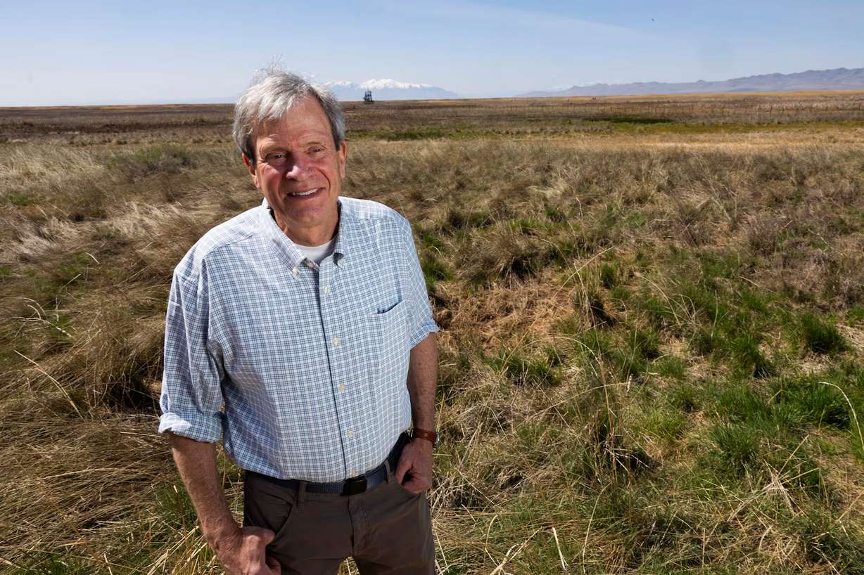 Dave Livermore, the former director and founder of the Utah chapter of The Nature Conservancy, poses for a portrait in the Great Salt Lake Shorelands Preserve in Layton on April 22.