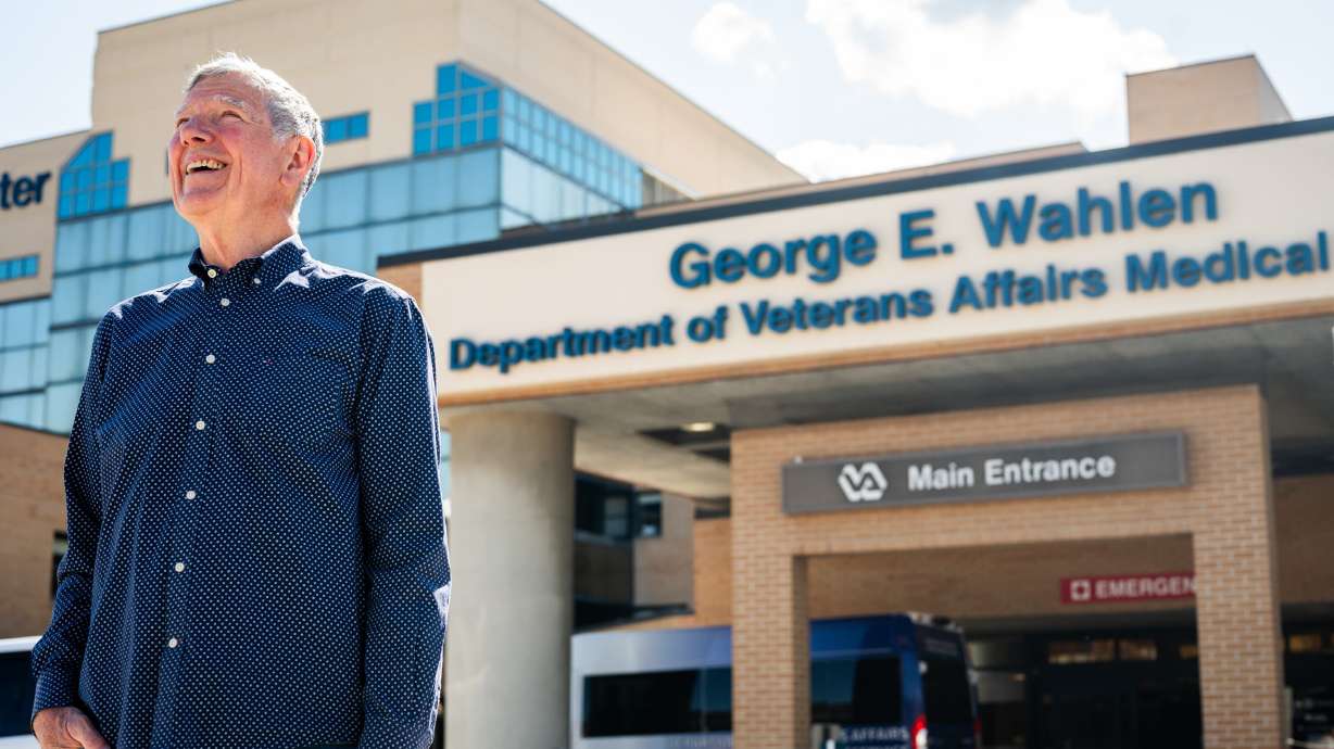 Dr. Steve Allen poses at a Veterans Affairs Medical Center in Salt Lake City on April 21. Allen just won the “Distinguished Physician of the Year” award from The American Legion for his work.