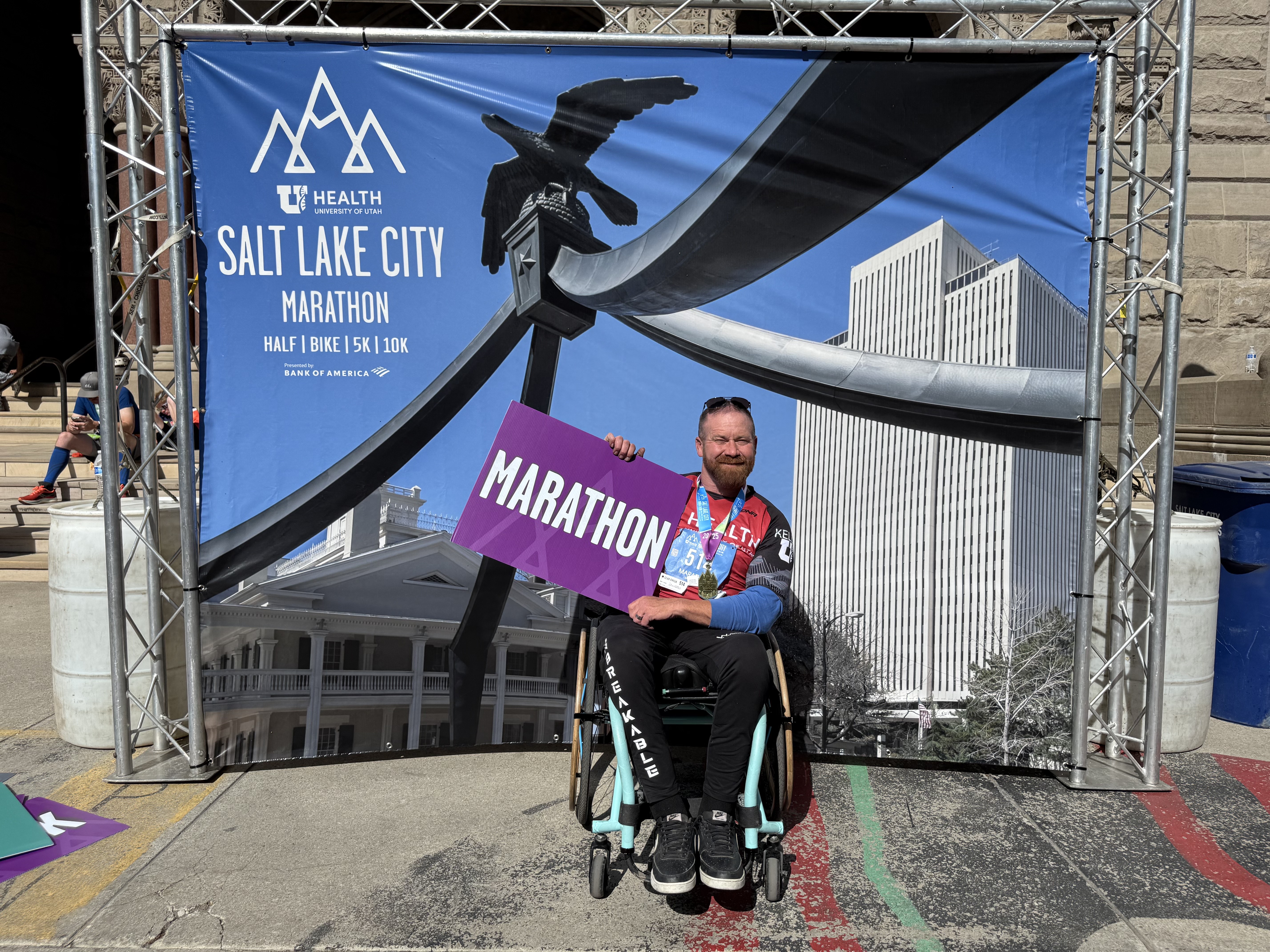 Despite ongoing health challenges, Utah's "Wheelchair Dad," Dan Kotter, completed the Salt Lake City Marathon on April 26.