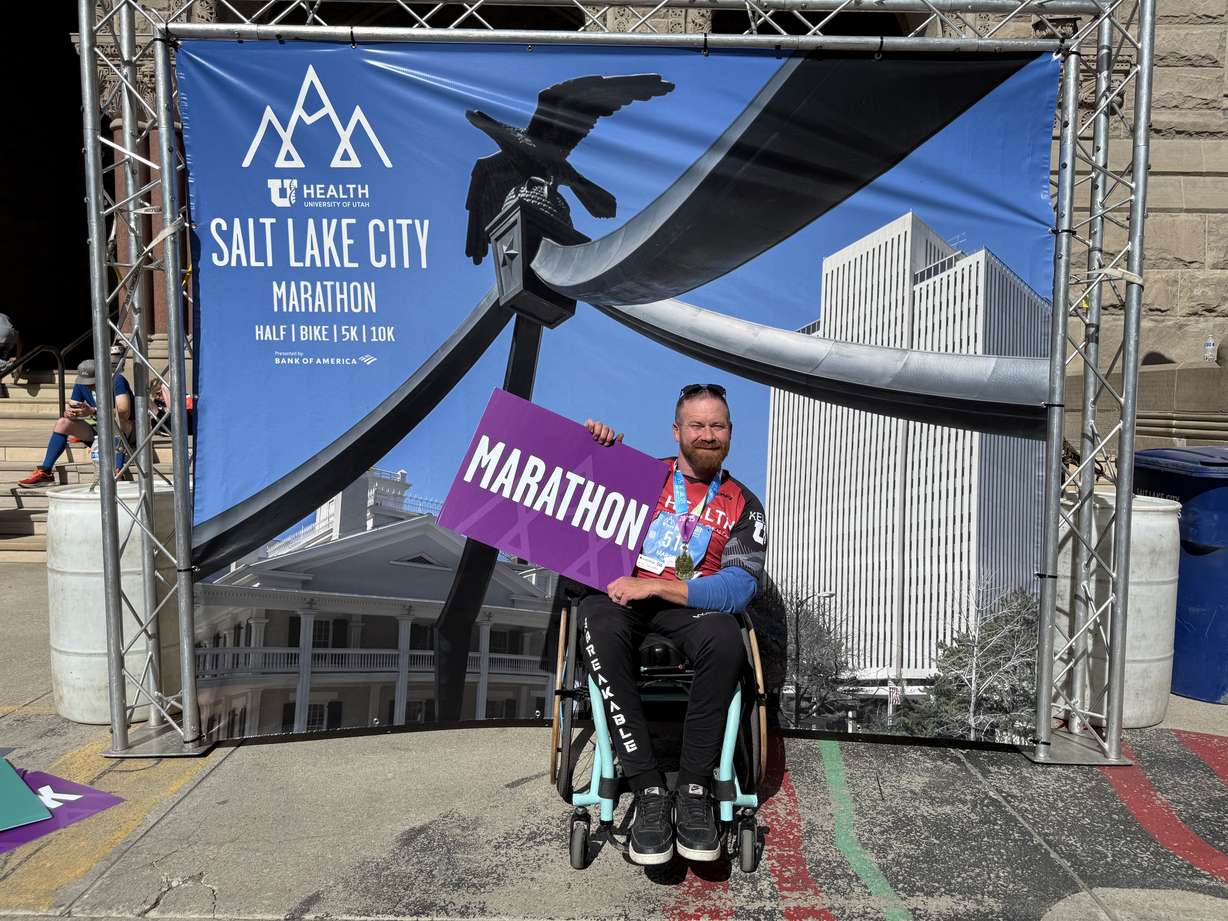 Despite ongoing health challenges, Utah's "Wheelchair Dad," Dan Kotter, completed the Salt Lake City Marathon on April 26.