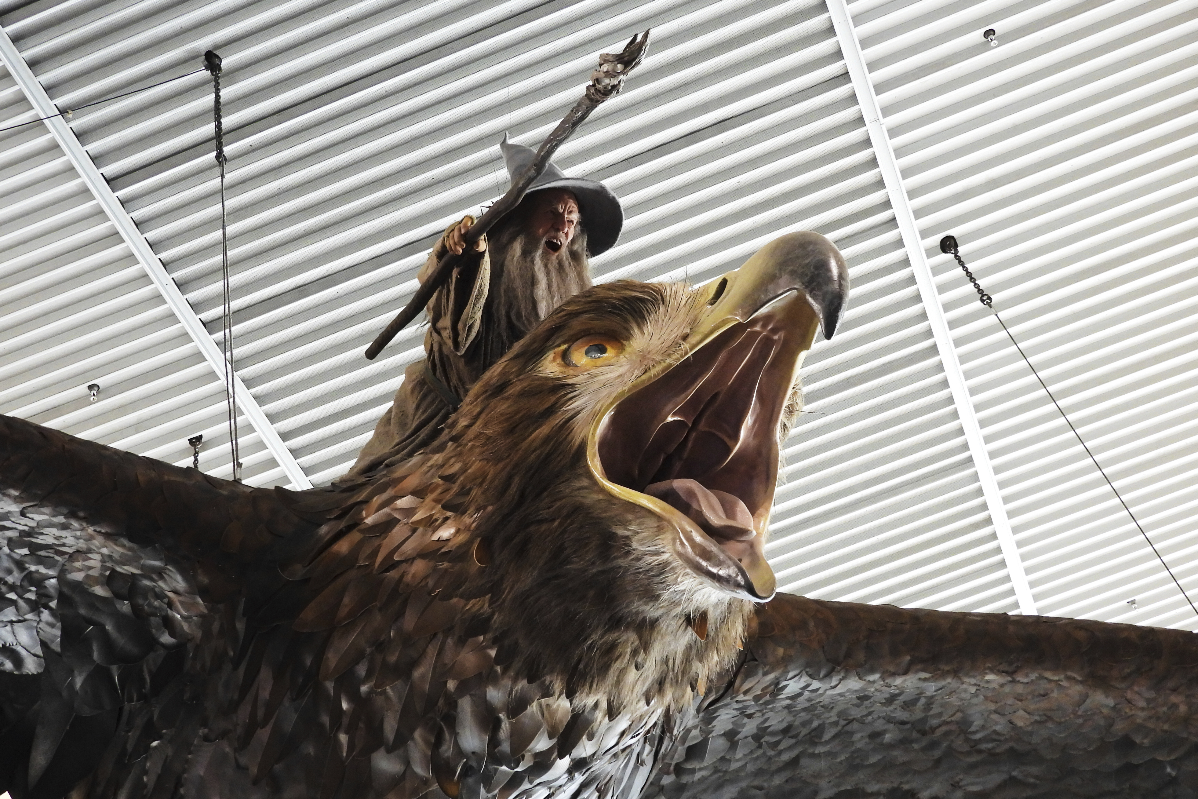 Giant sculpture of Gandalf riding an eagle departs New Zealand airport for good