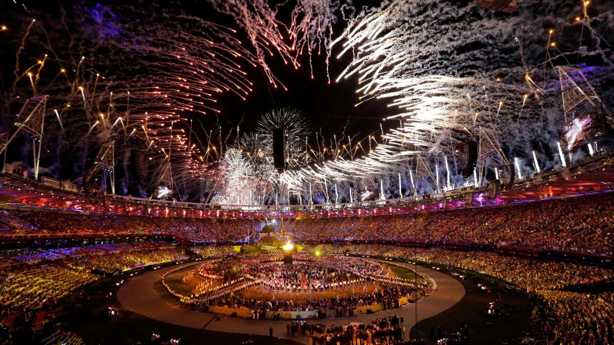 The Olympic cauldron is lit during the Opening Ceremony at the 2012 Summer Olympics, July 28, 2012, in London. The city's mayor is eyeing a bid for the 2040 Summer Olympics.