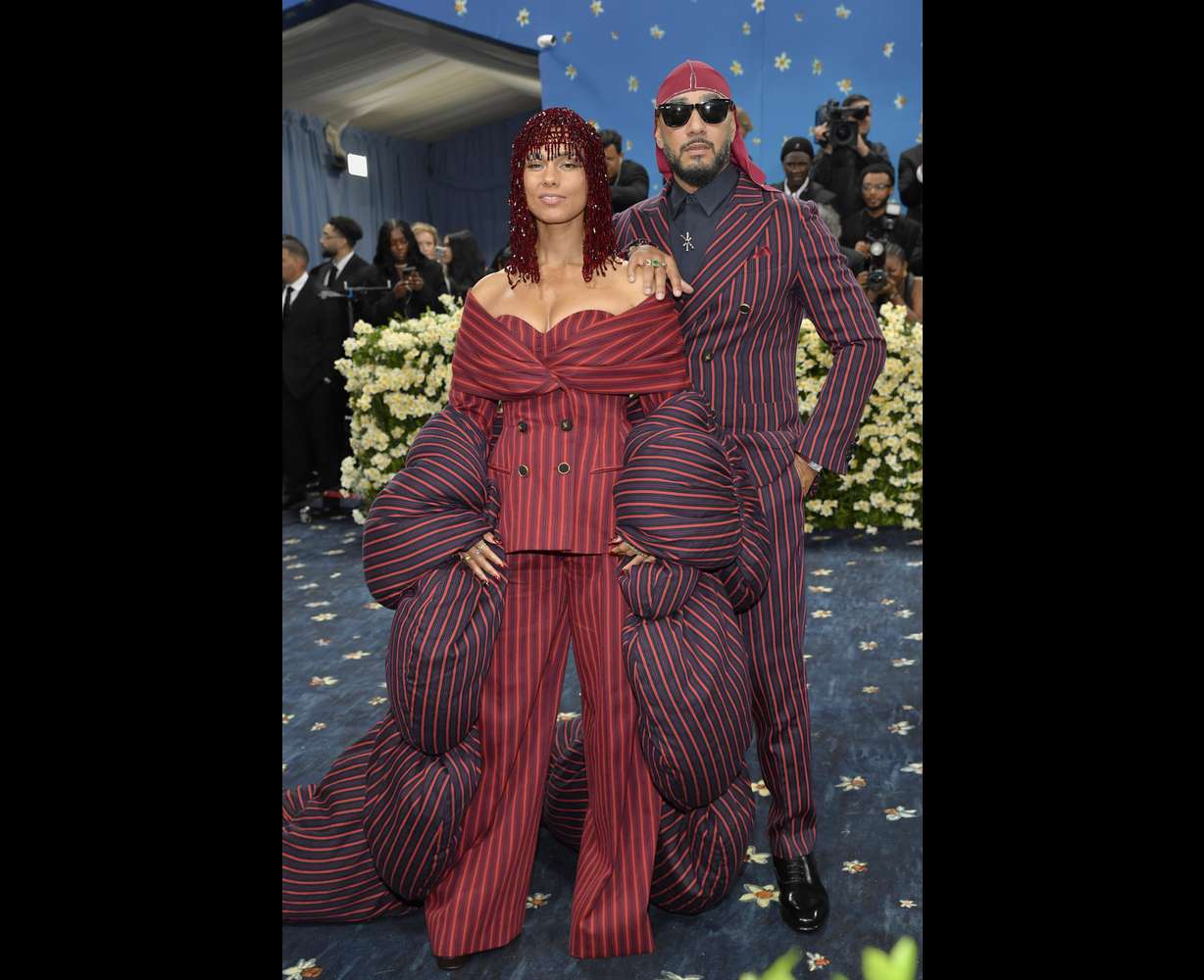 Alicia Keys, left, and Swizz Beatz attend The Metropolitan Museum of Art's Costume Institute benefit gala celebrating the opening of the "Superfine: Tailoring Black Style" exhibition on Monday, in New York.