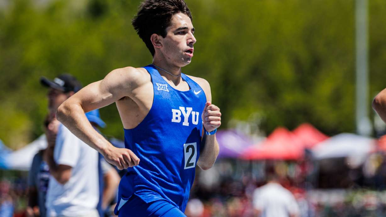 Carter Cutting set a personal record with his 3:59.39 to win the mile and become the fifth runner in Utah history to run a sub-4 minute outdoor mile on Day 3 of the Robison Invitational at BYU, Friday, May 2, 2025 in Provo, Utah.