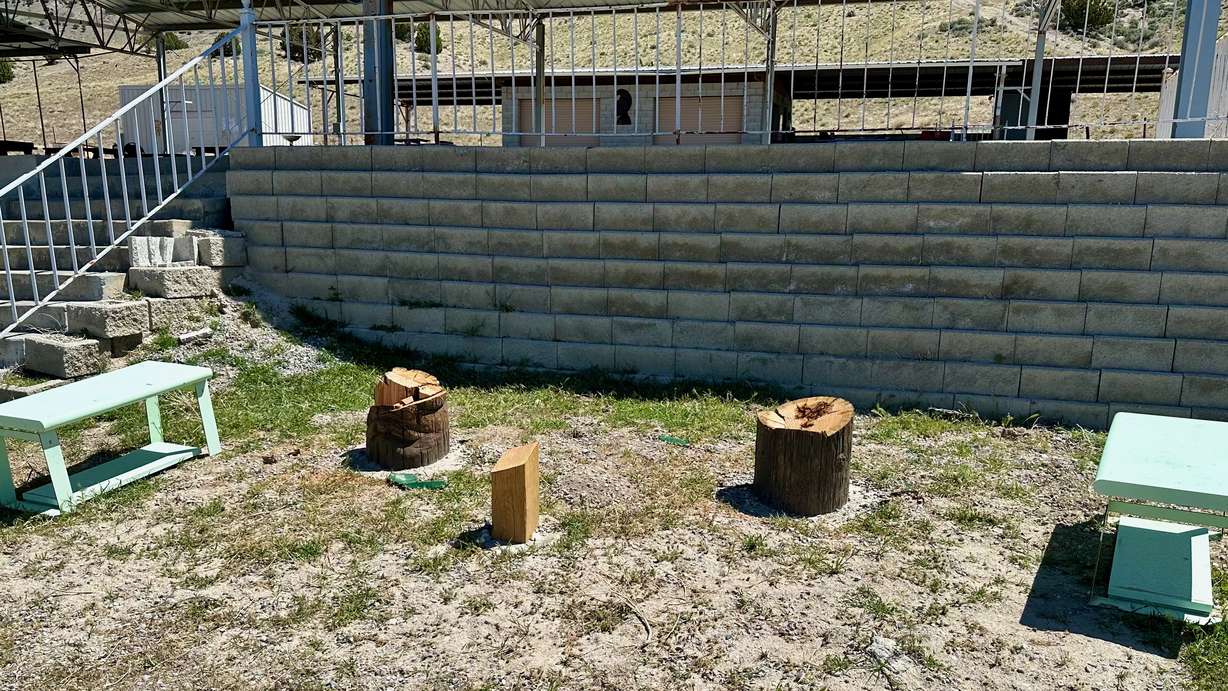 A Tooele County Sheriff's Office official said Tuesday that the office is investigating the destruction of two tikis at the Iosepa cemetery. The photo shows where the tikis once stood.