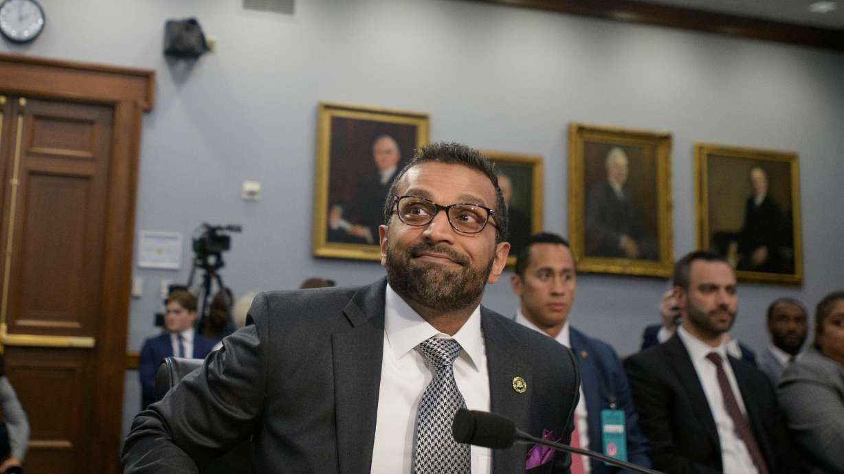 FBI director Kash Patel arrives to testify during a House Committee budget hearing Wednesday in Washington. The Department of Justice announced the results of Operation Restore Justice on Wednesday.