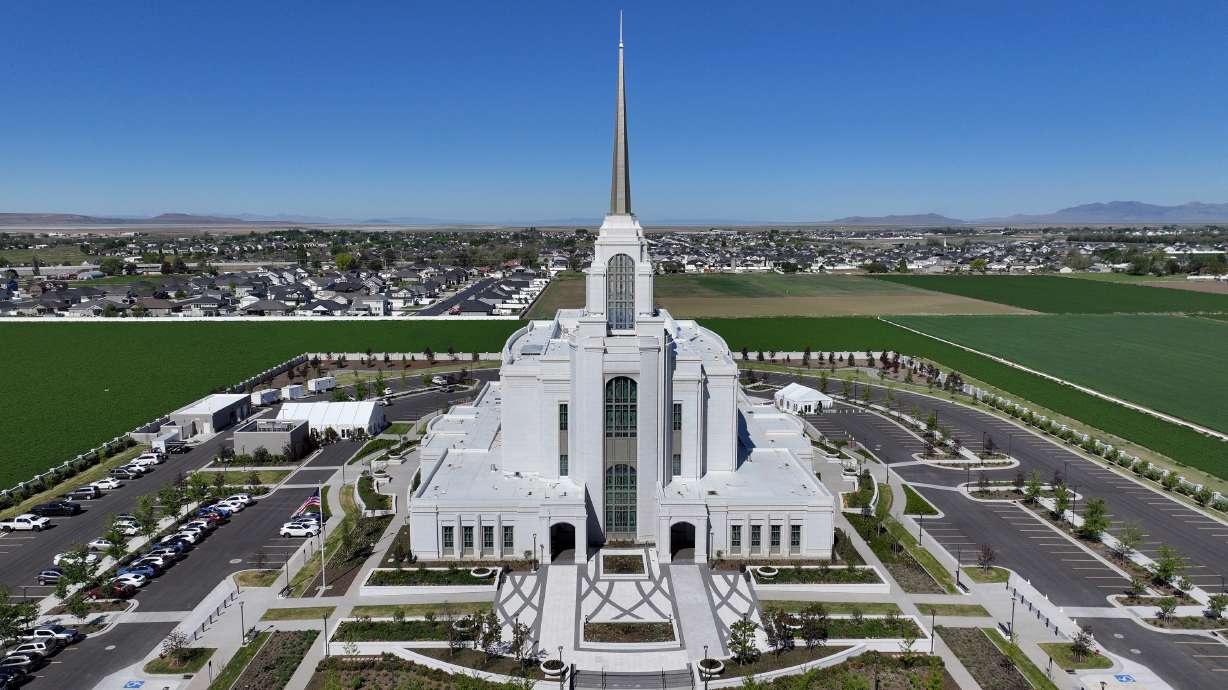 The Syracuse Utah Temple is pictured in Syracuse on May 7. President Russell M. Nelson, of The Church of Jesus Christ of Latter-day Saints, will dedicate the temple on Sunday.