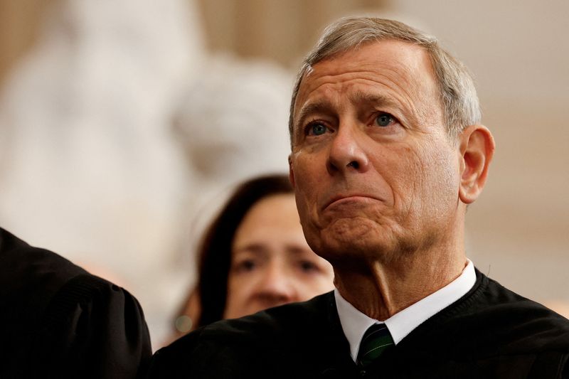 Chief Justice John Roberts attends inauguration ceremonies in the Rotunda of the Capitol on Jan. 20, 2025 in Washington. Roberts on Wednesday called arguments made by Solicitor General D. John Sauer over birthright citizenship "quirky."