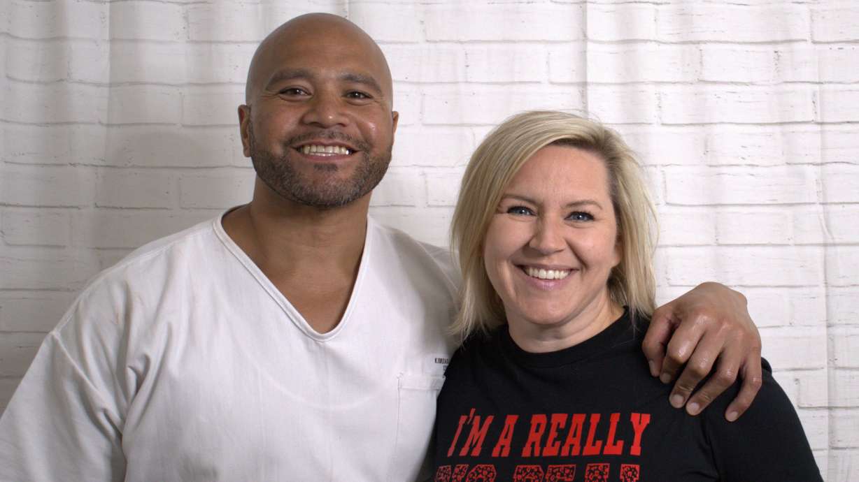 Fonua Kimoana, an inmate incarcerated in Utah, and advocate Paige Norton on their meeting-day anniversary, dubbed their "sibling-versary."