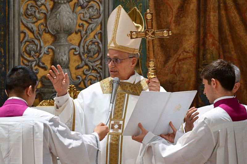 New Pope Leo XIV, celebrating first Mass, wants church to be beacon of light