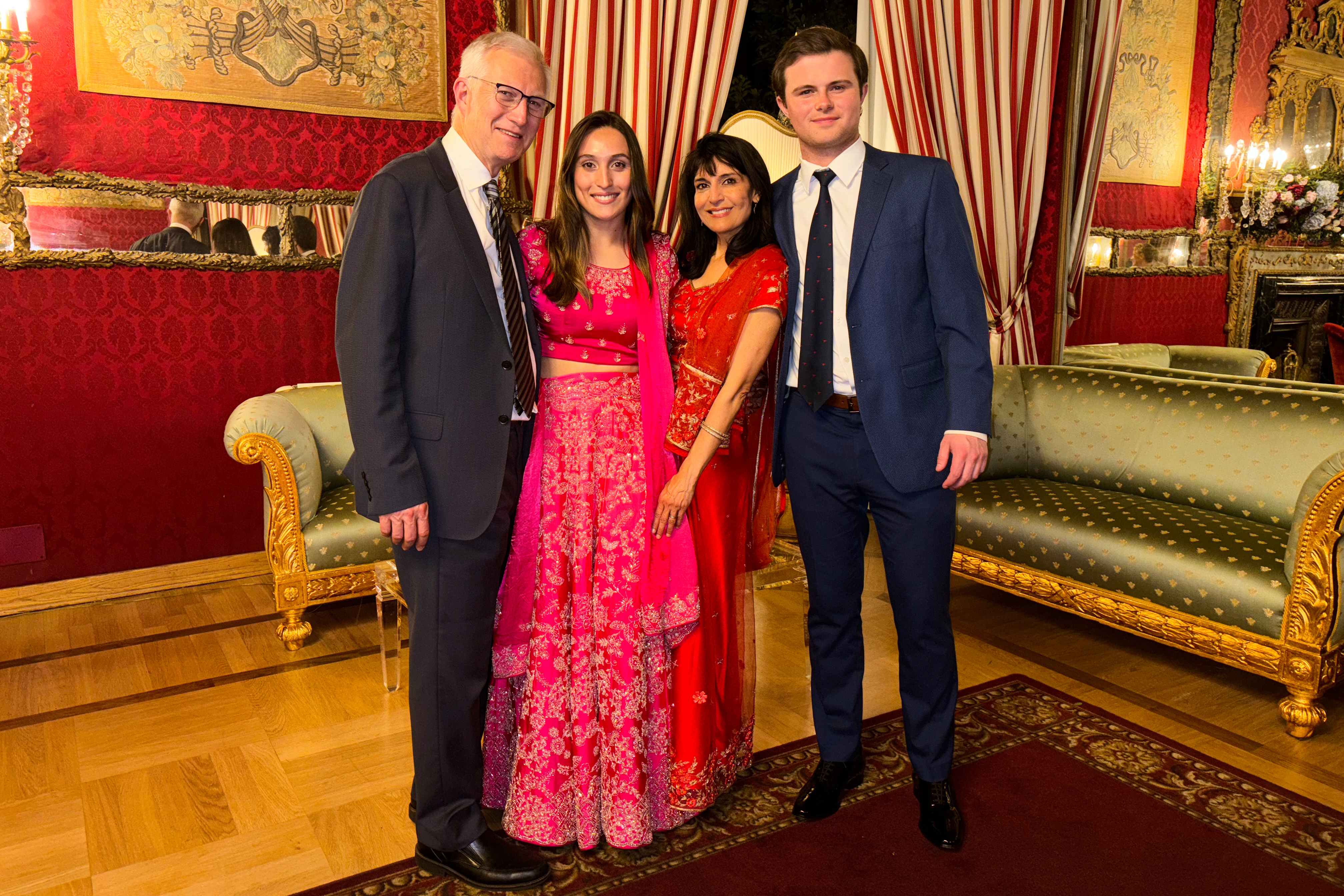 This 2024 photo provided by John Santoro shows, from left, Dr. Michael Groff, Karenna Groff, Dr. Joy Saini, and James Santoro.