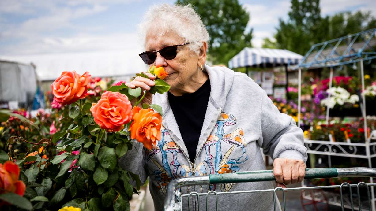 Sharl Karpf, 84, shops for plants at Millcreek Gardens in Millcreek on May 5.