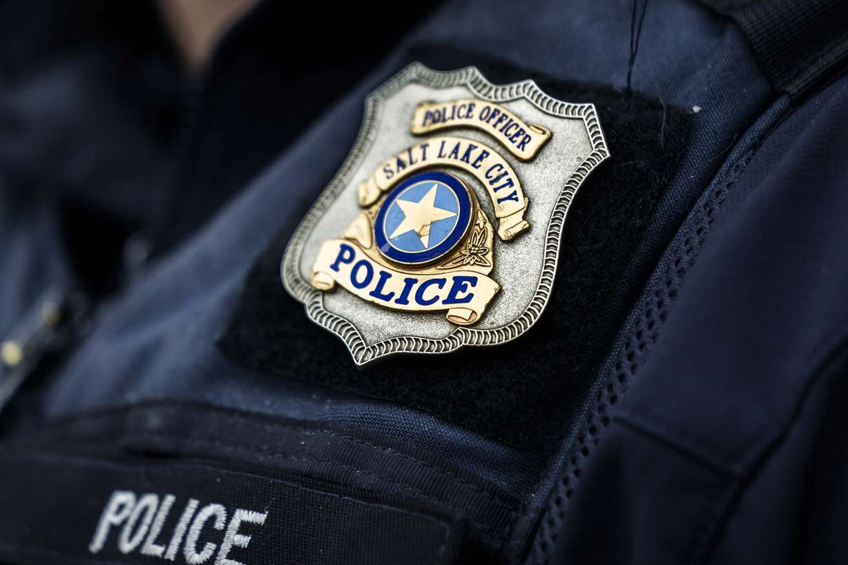 A Salt Lake City police officer in Salt Lake City on April 17.