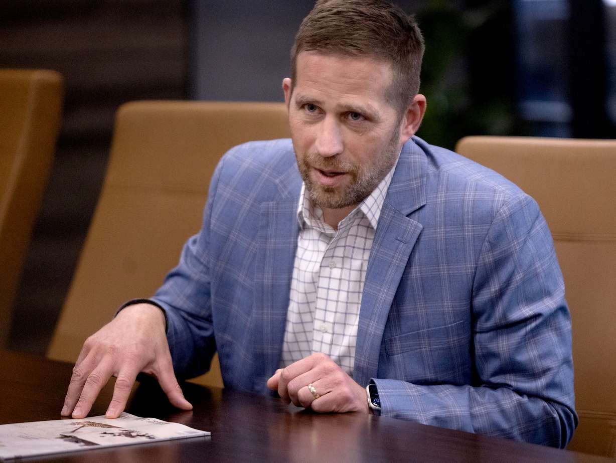 Brian Redd speaks to the Deseret News editorial board in Salt Lake City on Feb. 28.