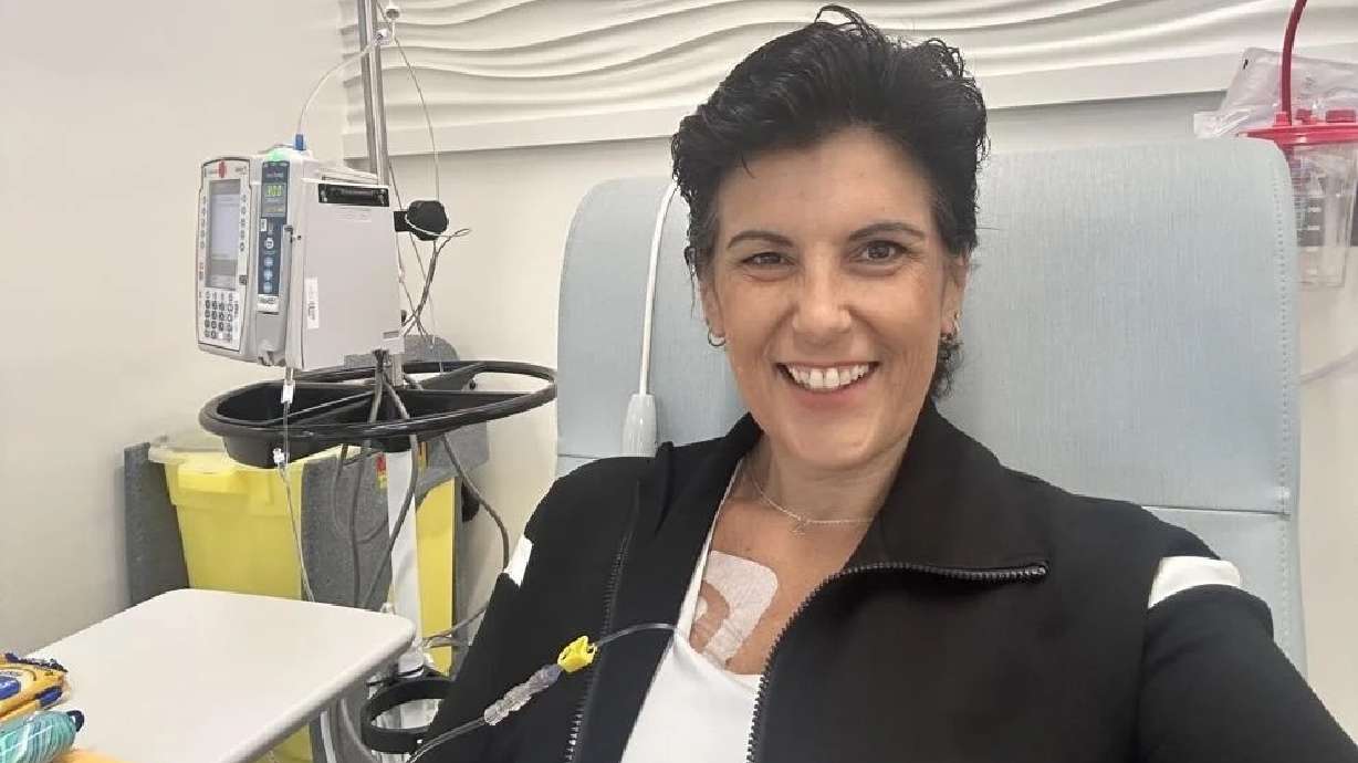 Kendle Salisbury goes through a chemotherapy treatment for stomach cancer in this undated photo. She is advocating for stomach cancer awareness and research.