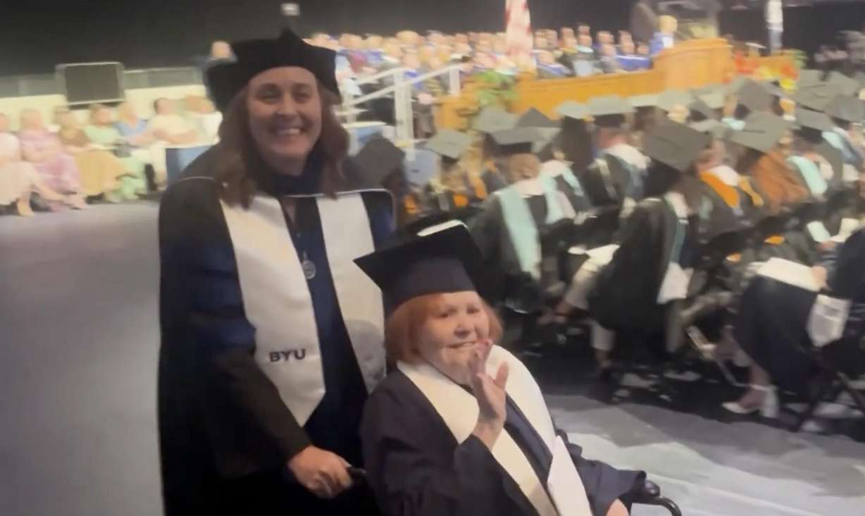 Connie Measom, 79, right, achieved her long-sought bachelor's degree while her daughter Erin Measom, left, earned a doctorate on the same day this year.