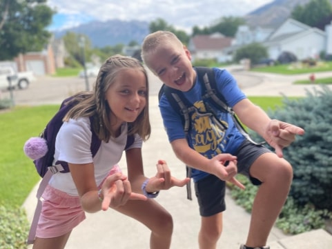 Mark Stovall is shown on his first day of third grade.