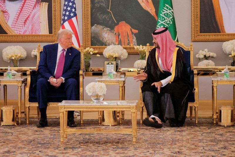 President Donald Trump and Saudi Crown Prince Mohammed Bin Salman meet in Riyadh, Saudi Arabia, on Tuesday.