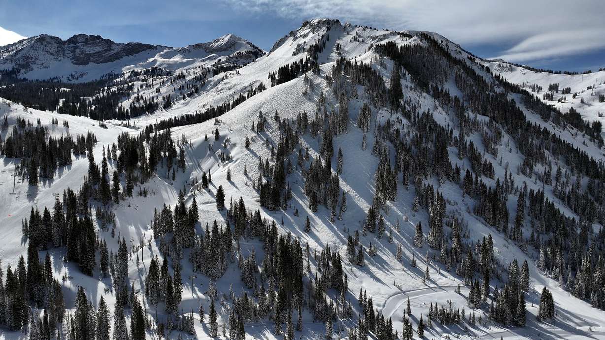 Alta Ski Resort is pictured in Little Cottonwood Canyon on Feb. 12.
