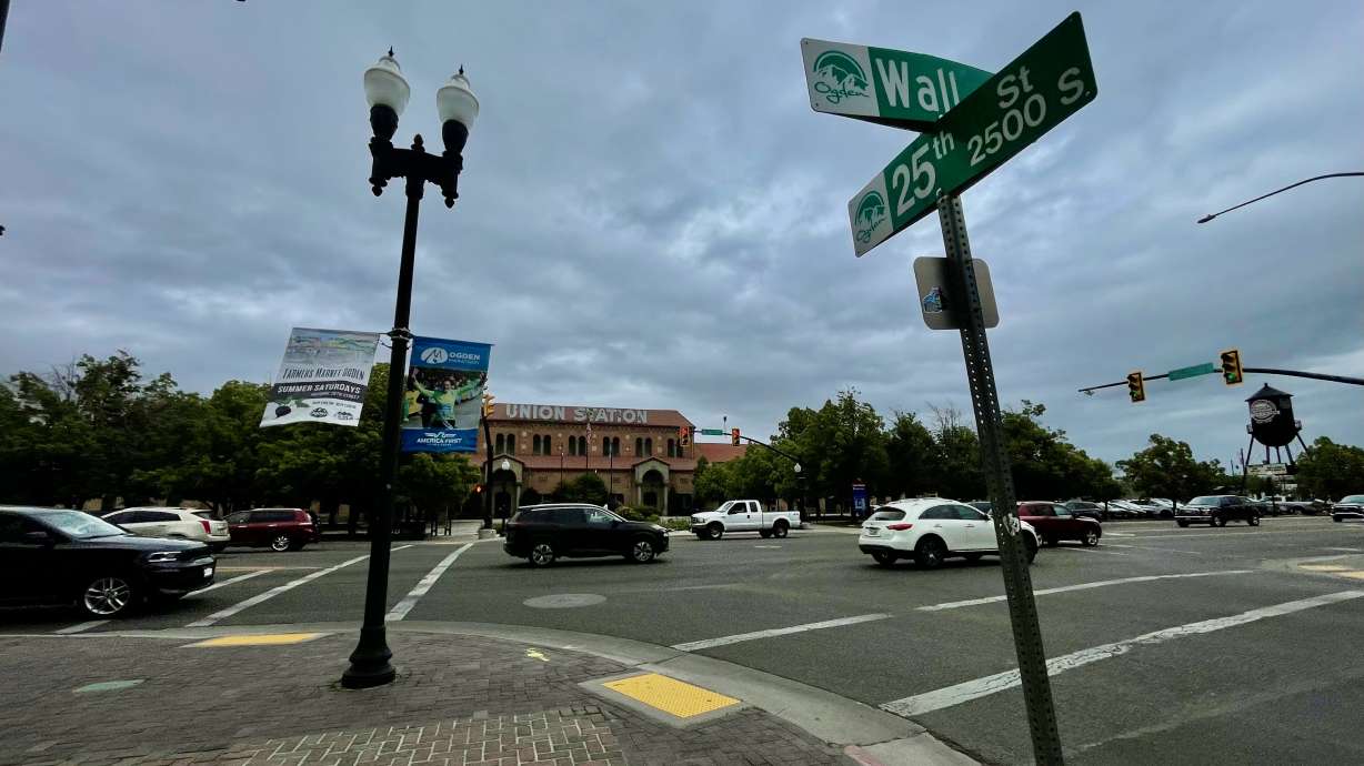 Ogden leaders are mulling changes to Wall Avenue, pictured on Tuesday, to better unite Union Station on the west side of the street and Historic 25th Street to the east.
