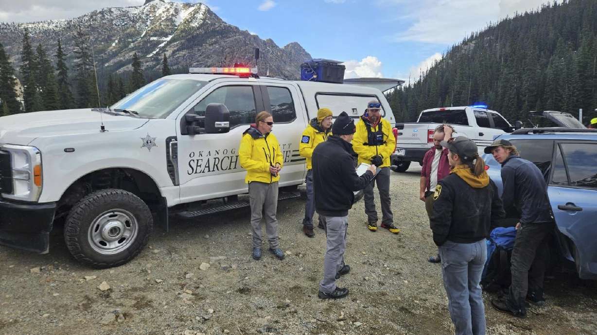 The Okanogan County Search and Rescue team responds to a climbing accident in the North Cascades mountains in Washington on May 11. Three climbers died and one survived.