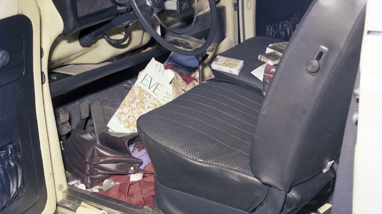 This taken Feb. 1, 1977, photo shows the inside of this Volkswagen in San Jose, Calif., that has led to an arrest from a thumbprint on an Eve brand cigarette. The thumbprint led to an arrest decades after the crime.