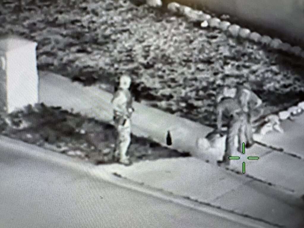 Infrared video from a Utah Department of Public Safety helicopter shows the arrest of a Taylorsville theft suspect Monday.
