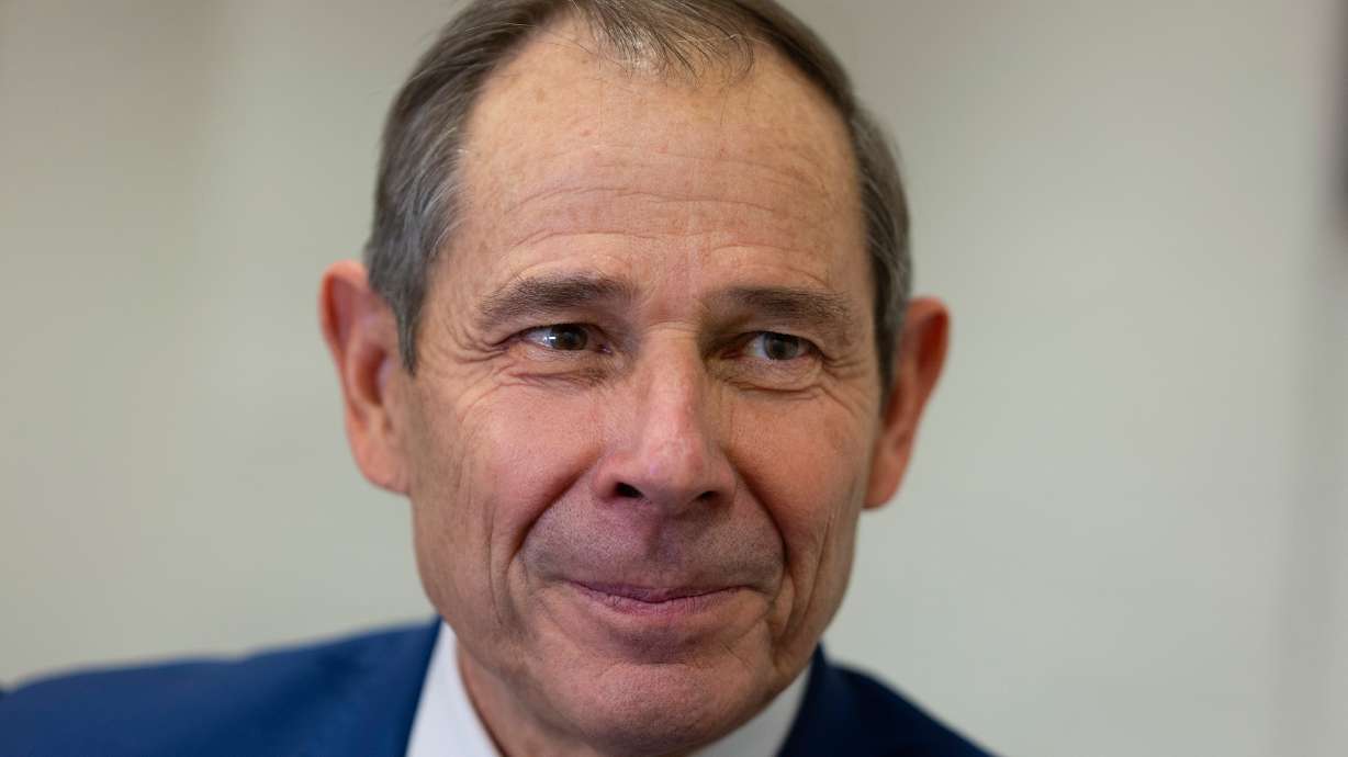 Sen. John Curtis, R-Utah, is interviewed in Washington, D.C., on Dec. 12, 2024. Curtis will deliver his maiden floor address in the Senate Wednesday.