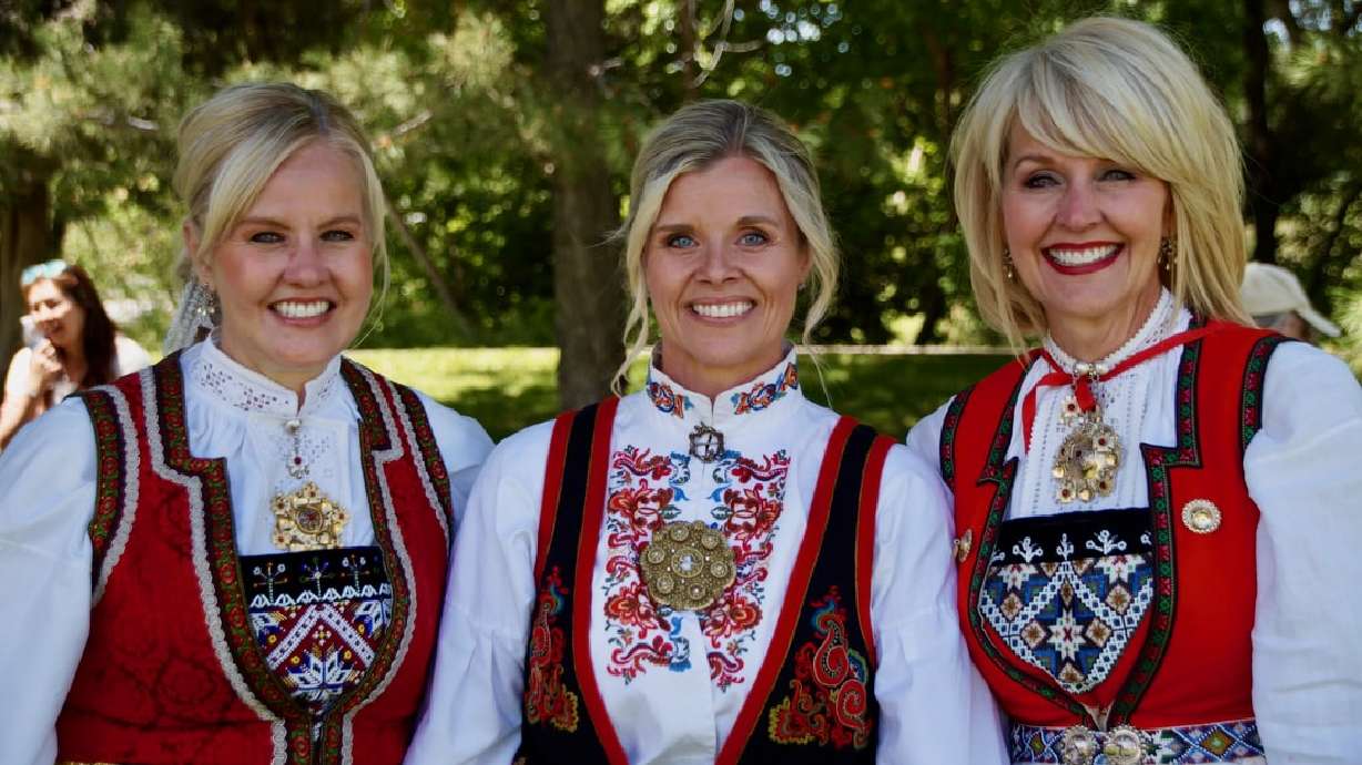 Participants at last year's Norway's Constitution Day celebration pose for a picture in Salt Lake City on May 18, 2024. Utah's Norwegian community will mark the special day this year with activities on Saturday.
