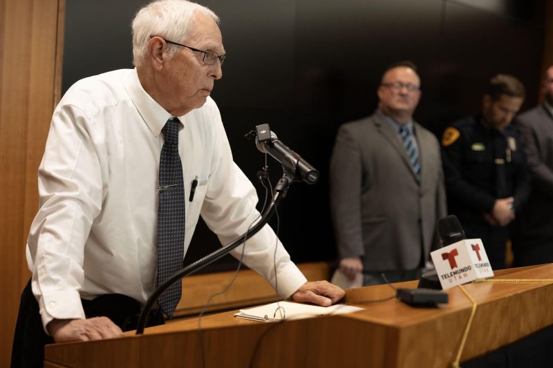 Salt Lake City police detective Cordon Parks discusses solving the 1985 murder of 18-year-old Christine Gallegos on Thursday. - Laura Seitz, Deseret News