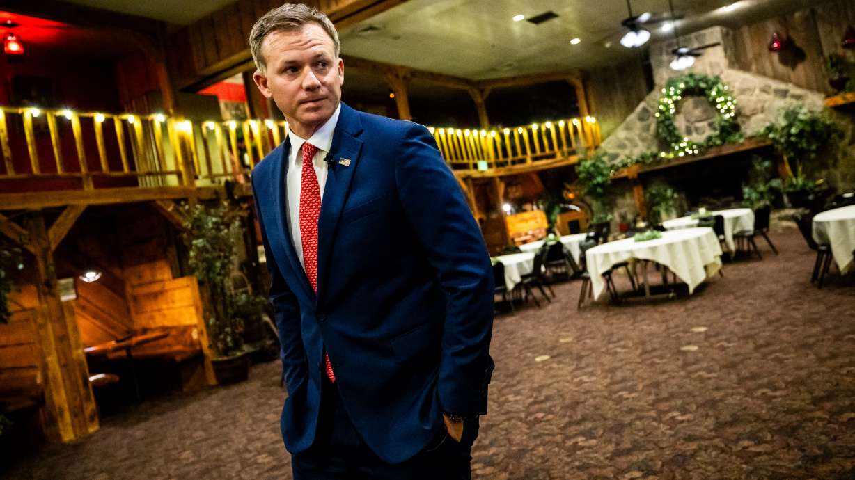 Congressman Blake Moore is seen at Timbermine Steakhouse in Ogden on March 22. Moore said he is confident House Republicans will be able to pass Trump's "one, big, beautiful" tax cut bill even after five colleagues helped block it.