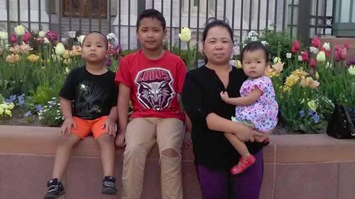 A photo of Sha Reh, his siblings and their mother.