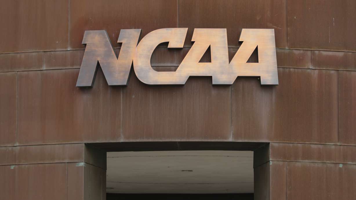 FILE - The nation office of the NCAA is shown in Indianapolis on March 12, 2020.