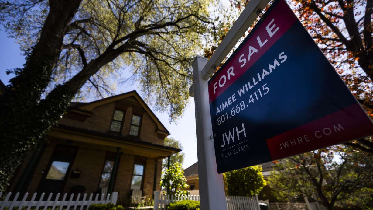 A home for sale in Salt Lake City on April 22. Salt Lake City is one step closer to a proposed zoning change that advocates say could improve the city's housing landscape.
