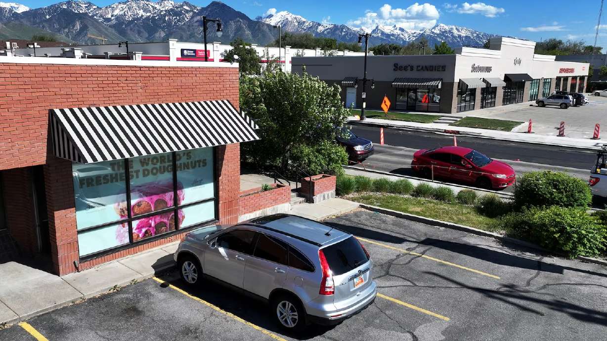 The location of the future Sidecar Doughnuts is pictured on the corner of 2100 South and 700 East in Salt Lake City on May 8.